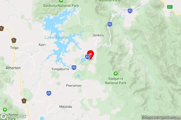 Lake Barrine,Queensland Area Map