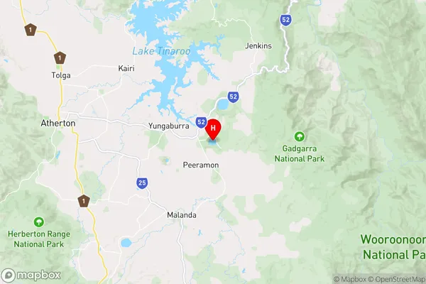 Lake Eacham,Queensland Area Map