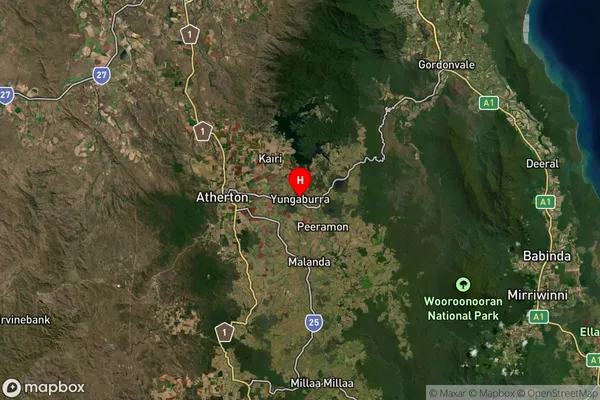 Yungaburra,Queensland Satellite Map