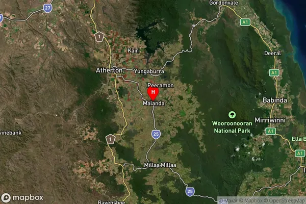 Malanda,Queensland Satellite Map