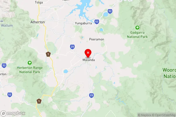 Malanda,Queensland Area Map