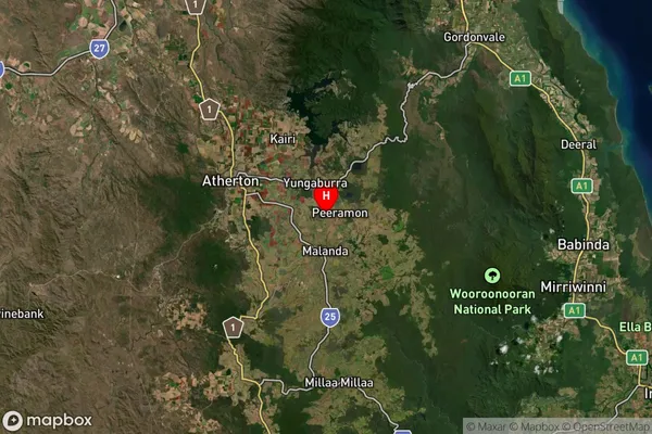 Peeramon,Queensland Satellite Map