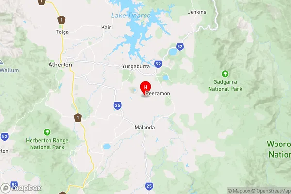 Peeramon,Queensland Area Map