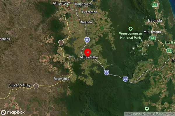 Millaa Millaa,Queensland Satellite Map