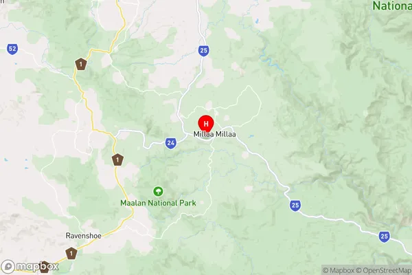 Millaa Millaa,Queensland Area Map