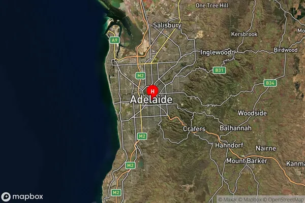 Adelaide,South Australia Satellite Map