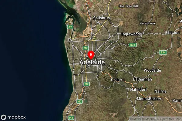 Adelaide,South Australia Satellite Map