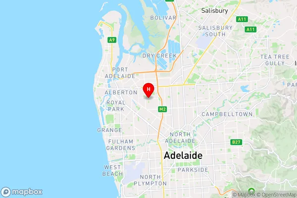 Woodville Gardens,South Australia Area Map