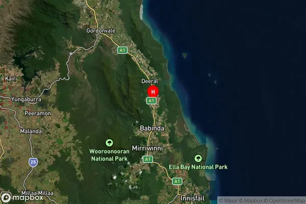 Bellenden Ker,Queensland Satellite Map