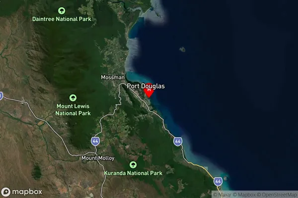 Four Mile Beach,Queensland Satellite Map