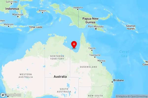 Mornington Island,Queensland Region Map