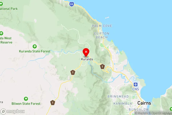 Kuranda,Queensland Area Map