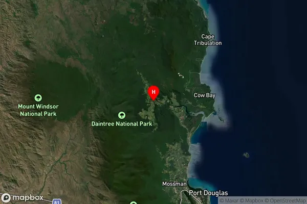 Daintree,Queensland Satellite Map