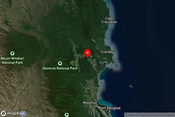 Lower Daintree,Queensland Satellite Map