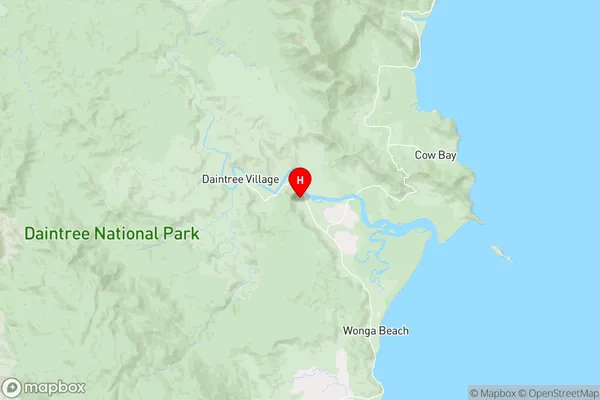 Lower Daintree,Queensland Area Map