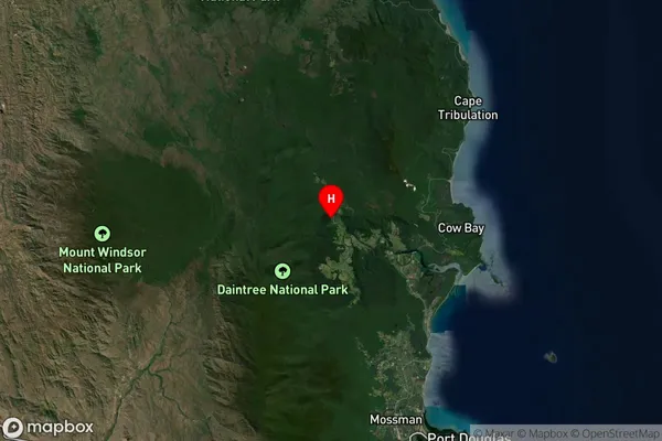 Upper Daintree,Queensland Satellite Map