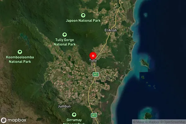 Tully,Queensland Satellite Map