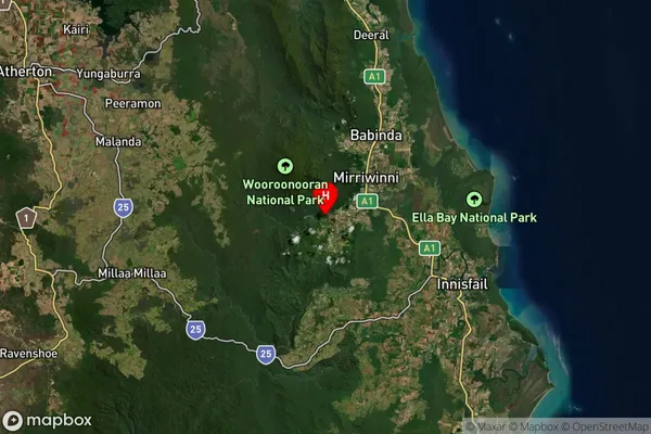 Wooroonooran,Queensland Satellite Map