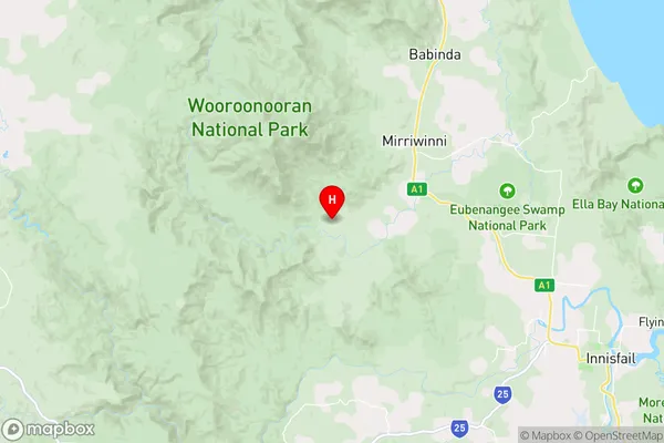 Wooroonooran,Queensland Area Map