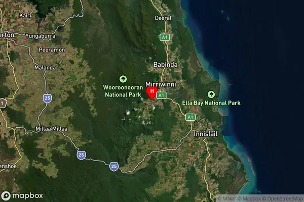 Bartle Frere,Queensland Satellite Map