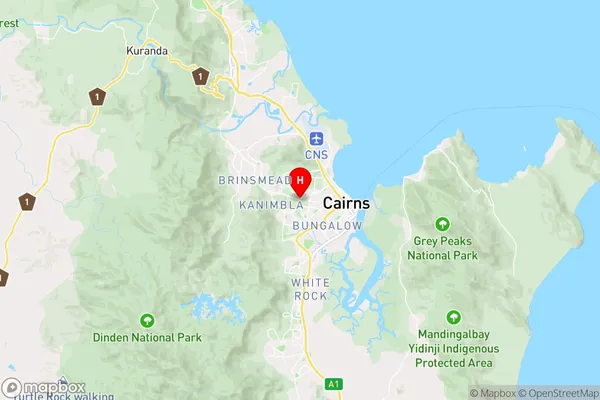 Cairns,Queensland Area Map