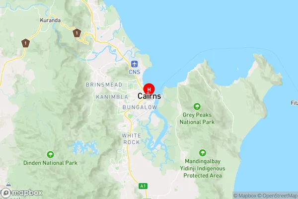 Cairns Dc,Queensland Area Map