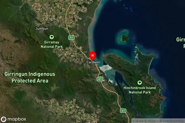 Cardwell,Queensland Satellite Map