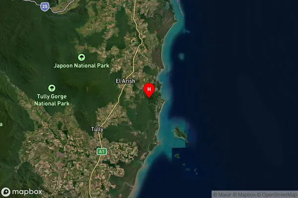 Djiru,Queensland Satellite Map