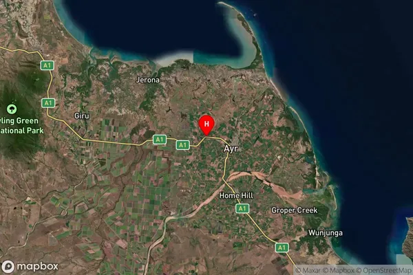 Brandon,Queensland Satellite Map