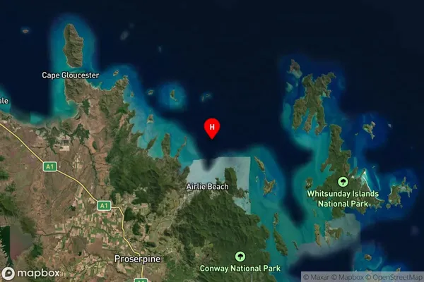 Whitsundays,Queensland Satellite Map