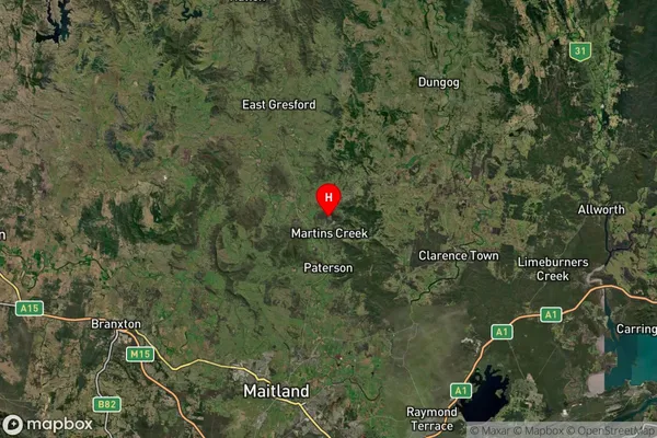 Martins Creek,New South Wales Satellite Map