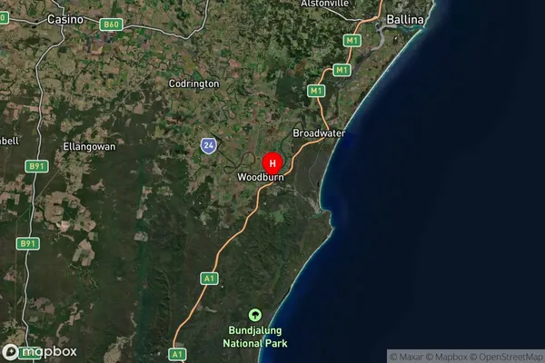 Woodburn,New South Wales Satellite Map