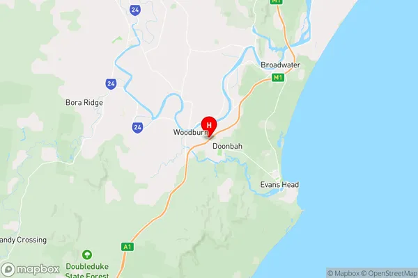 Woodburn,New South Wales Area Map