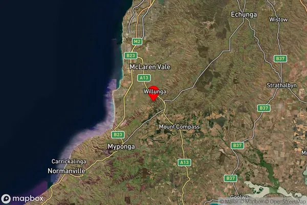 Willunga South,South Australia Satellite Map