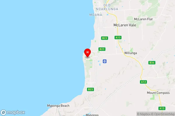 Aldinga Beach,South Australia Area Map