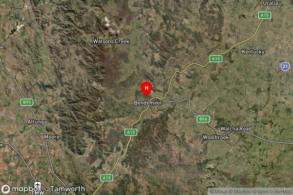 Bendemeer,New South Wales Satellite Map