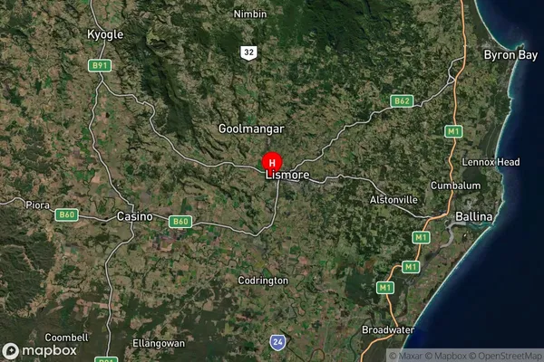 South Lismore,New South Wales Satellite Map