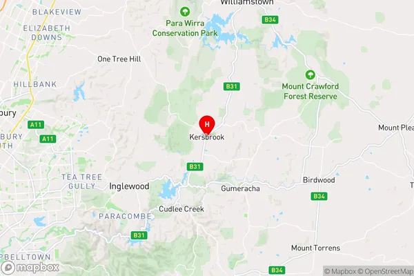 Kersbrook,South Australia Area Map