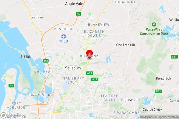 Hillbank,South Australia Area Map