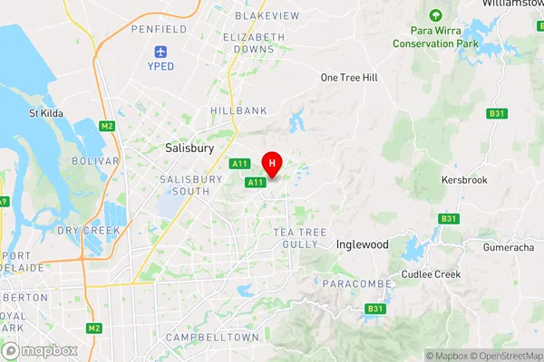 Golden Grove Village,South Australia Area Map