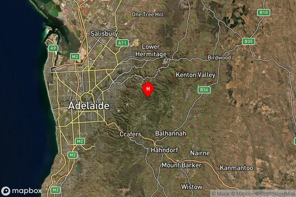 Cherryville,South Australia Satellite Map