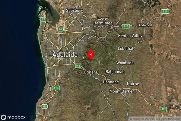 Summertown,South Australia Satellite Map
