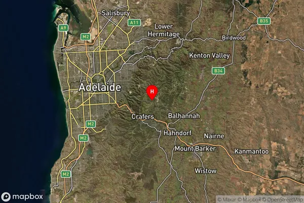 Uraidla,South Australia Satellite Map