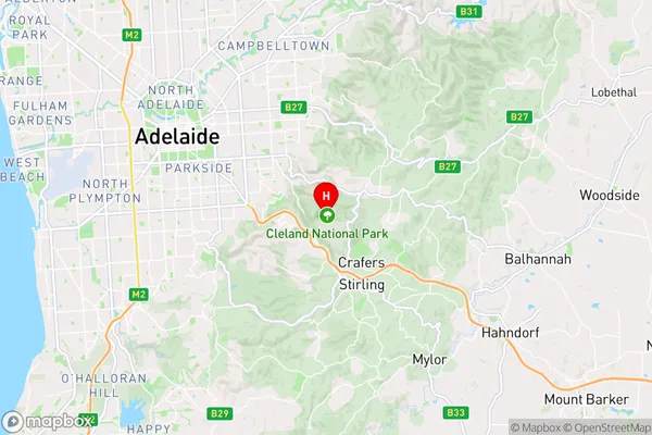 Cleland,South Australia Area Map