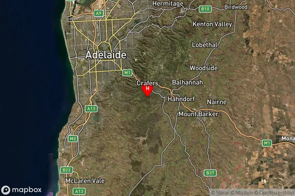 Heathfield,South Australia Satellite Map