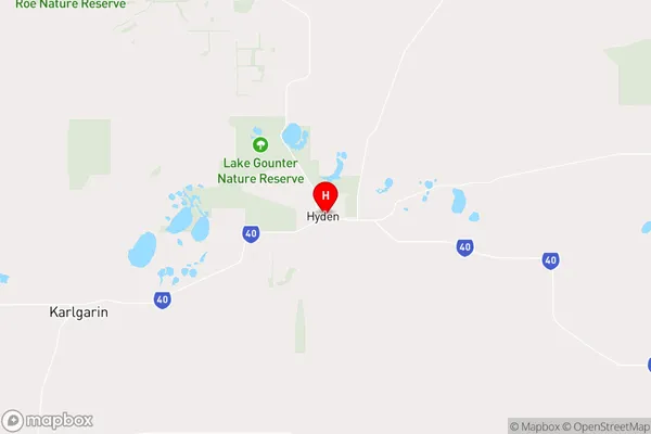 Hyden,Western Australia Area Map