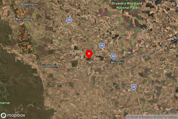 Williams,Western Australia Satellite Map