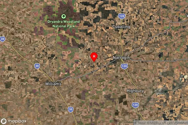Minigin,Western Australia Satellite Map