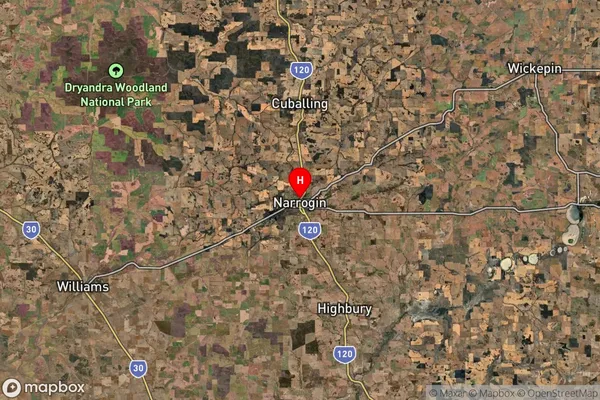 Narrogin,Western Australia Satellite Map