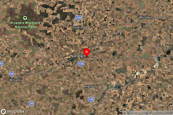 Narrogin Valley,Western Australia Satellite Map